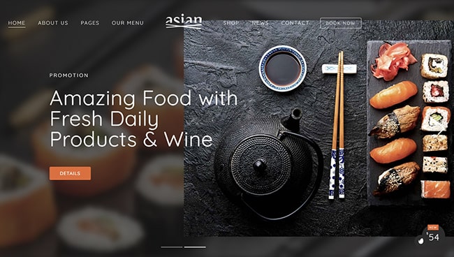 Mẫu trang web nhà hàng đẹp 